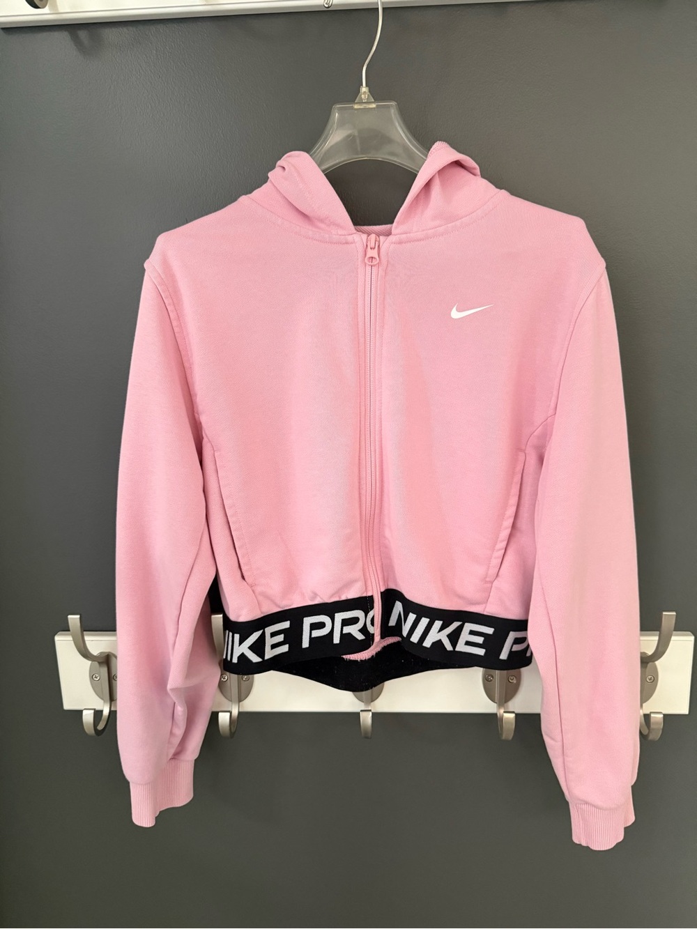 Girls Nike Pro Pink Zip-up Lightweight Hoodie